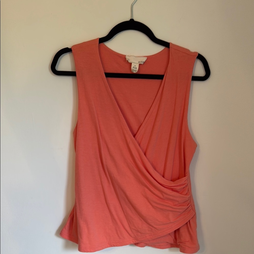 Women's Coral Sleeveless Wrap Top
